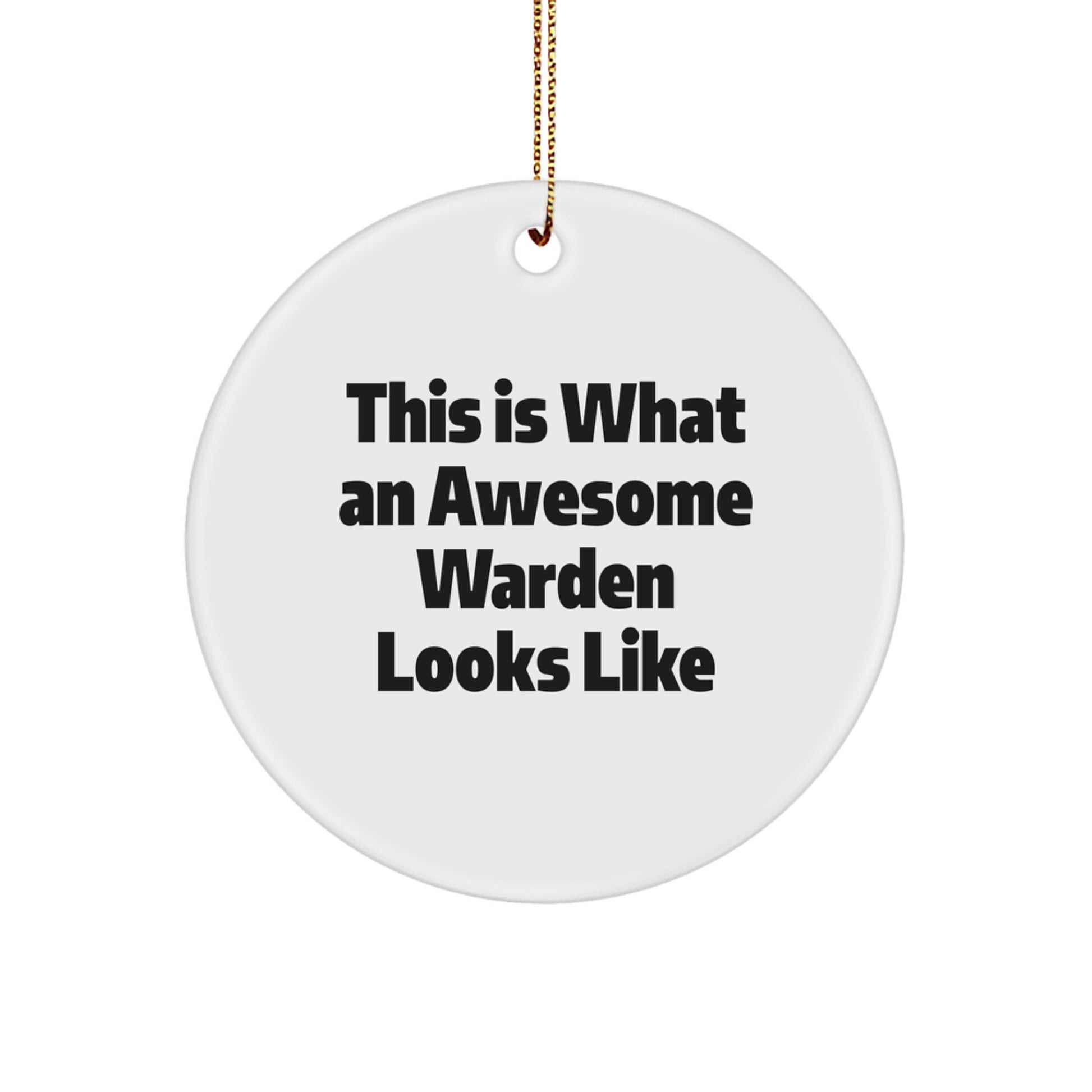Warden Gifts from Friends, Funny Circle Ornament with Inspirational Quote, Perfect for Christmas, Gifts for Men, Women, or Family - Image 1
