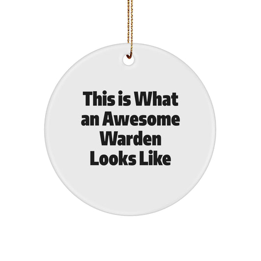 Warden Gifts from Friends, Funny Circle Ornament with Inspirational Quote, Perfect for Christmas, Gifts for Men, Women, or Family - Image 1