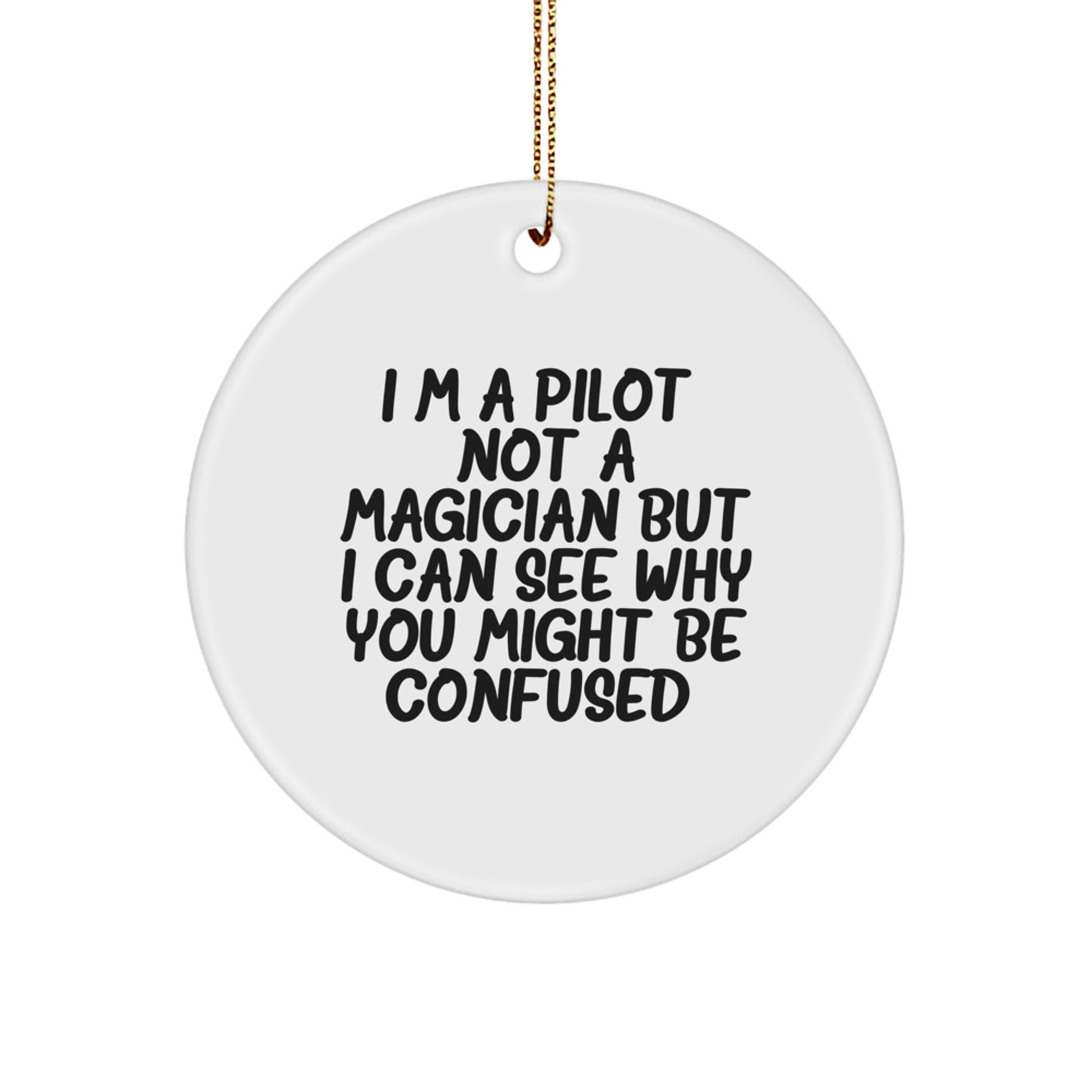 Pilot Gifts from Friends, Family, or Coworkers - Christmas Unique Pilots Circle Ornament - Image 1