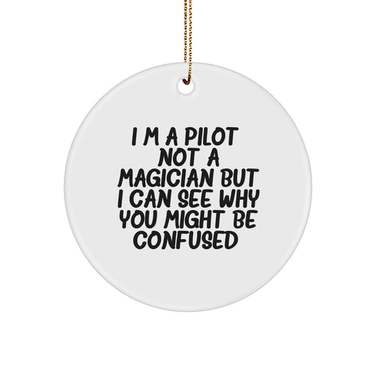 Pilot Gifts from Friends, Family, or Coworkers - Christmas Unique Pilots Circle Ornament - Image 1