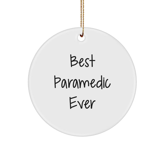 Funny Rescue Worker Gifts for Him, Best Rescue Worker Ever Christmas Unique Gifts, Circle Ornament from Friends - Image 1
