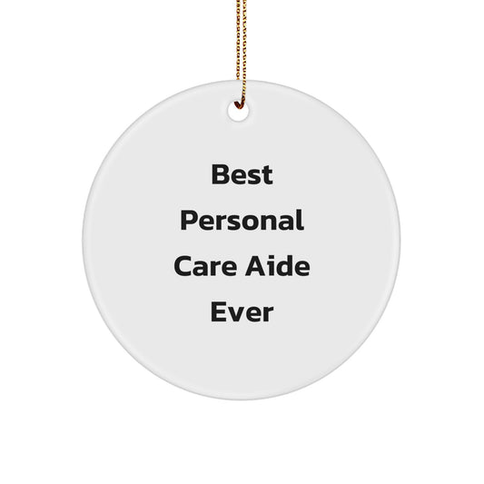 Funny 'Best Personal Care Aide Ever' Circle Ornament Gifts from Friends for Personal Care Aide Women - Christmas Unique Gifts - Image 1