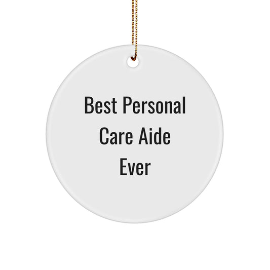 Funny Personal Care Aide Gifts for Christmas, Circle Ornament from 'Best Personal Care Aide Ever' - Image 1