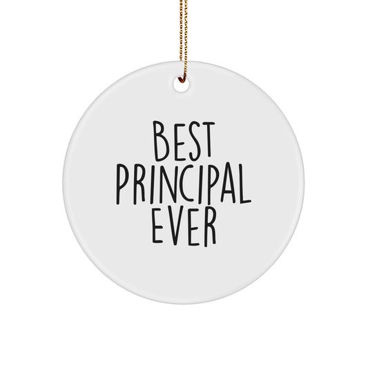 Gifts from Family for 'Best Principal Ever' Funny Circle Ornament, Unique Principal Gifts for Christmas Decoration - Image 1