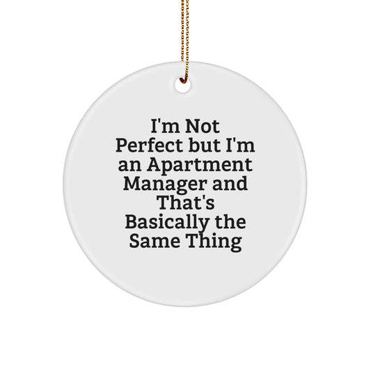 Funny Apartment Manager Gifts for Apartment Manager - Men - Christmas Unique Circle Ornaments, Gifts from Friends and Family - Image 1