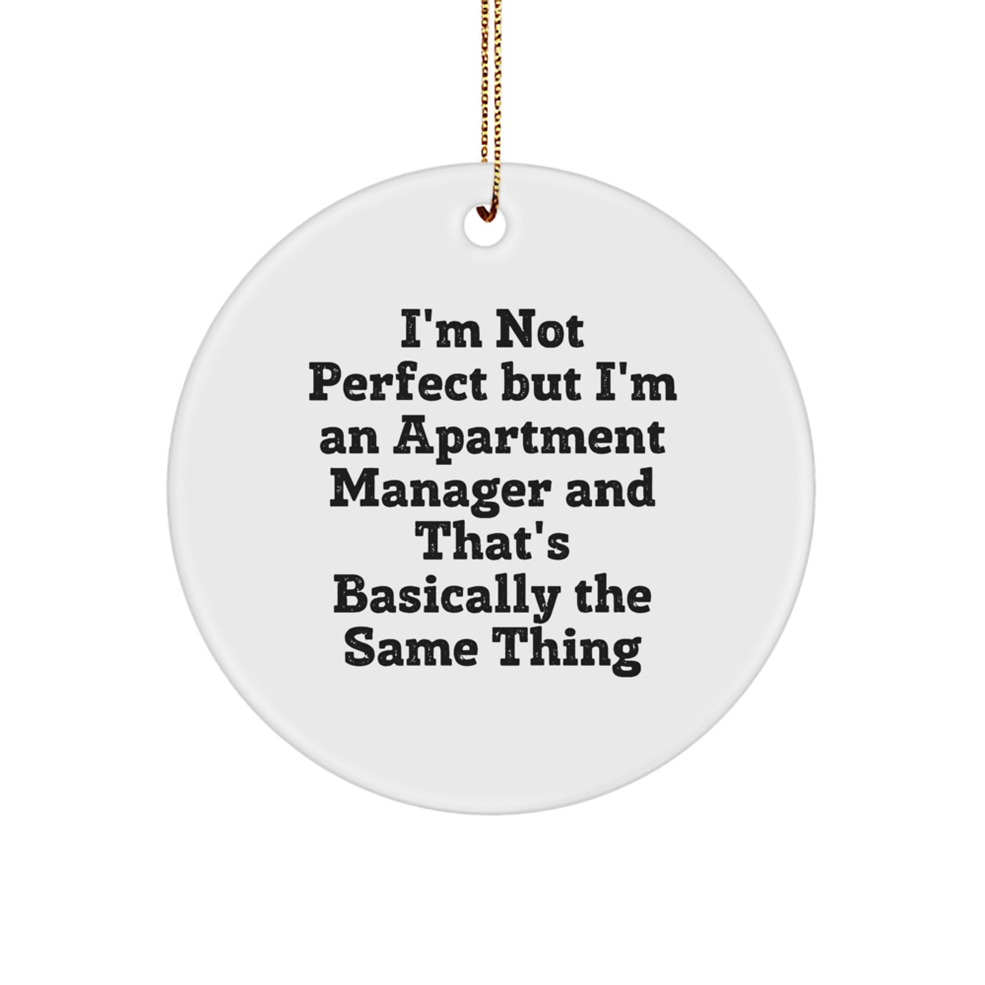 Funny Apartment Manager Gifts from Friends - Christmas Unique Circle Ornament for Men Women Coworkers - Image 1