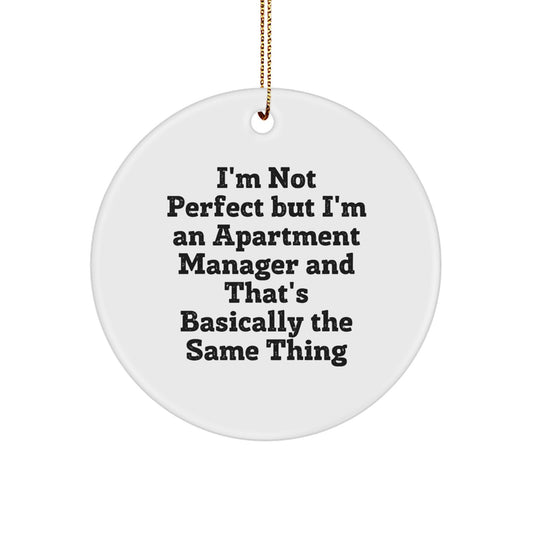 Funny Apartment Manager Gifts from Friends - Christmas Unique Circle Ornament for Men Women Coworkers - Image 1