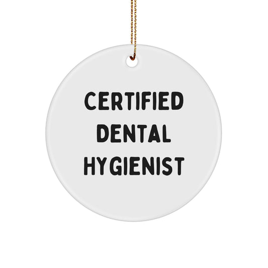 Funny Quote Gifts from Dental Hygienist Friends for Christmas - Circle Ornament - Image 1