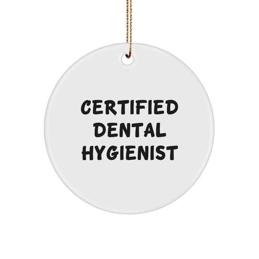 Funny Certified Dental Hygienist Gifts for Him Her Friends Family - 'I Brush with Heart' Circle Ornament, White, Christmas Unique Gifts from Friends - Image 1