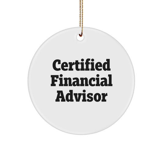 Funny Financial Advisor Gifts from Friends for Christmas - Circle Ornament Quote 'Money Doesn't Grow on Trees, But Financial Advisors Do!' - Image 1