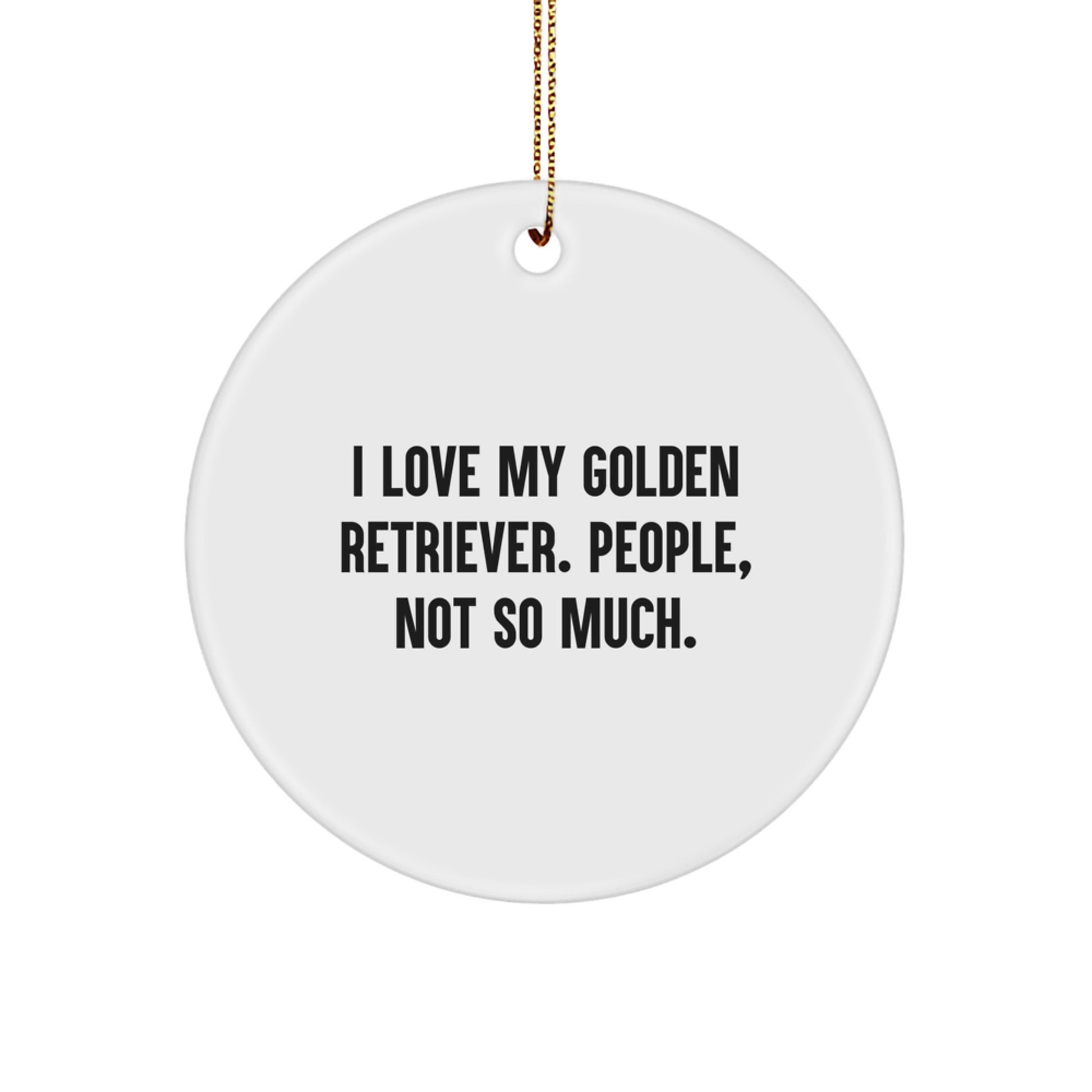 Golden Retriever Dog Lover Funny Christmas Circle Ornament Gifts from Family Friends for Men Women - Image 1