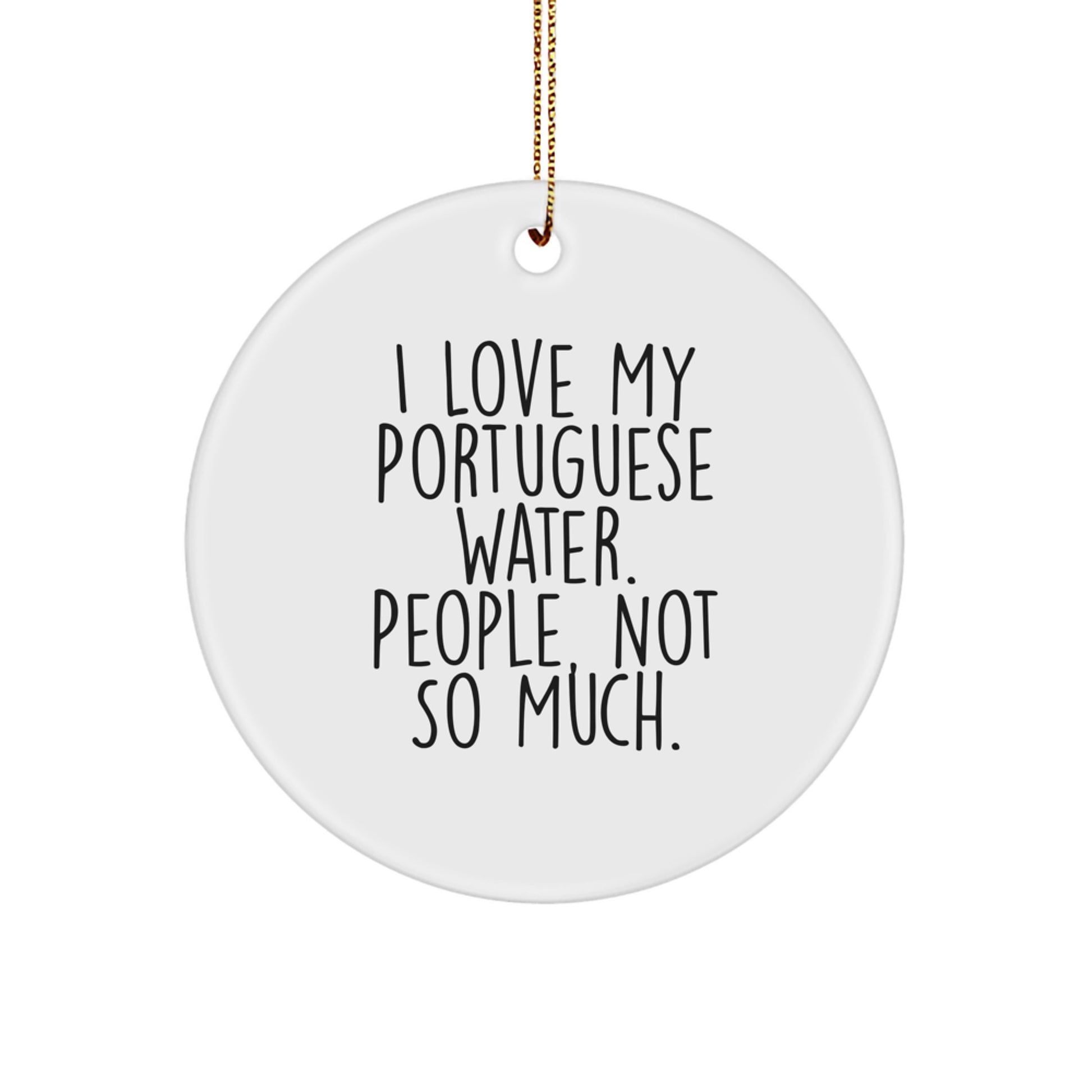 Portuguese Water Dog Lovers Gifts from Men to Portuguese Water Dog, Funny Circle Ornament for Christmas Unique Presents - Image 1