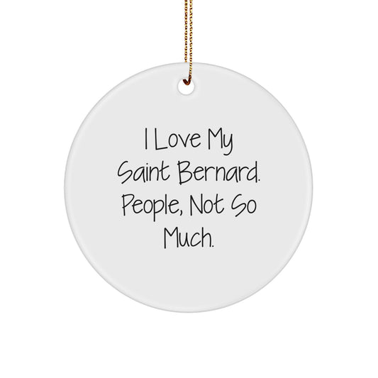 Saint Bernard Dog Lovers Gifts from Friends, Family - Funny Circle Ornament for Christmas - Image 1