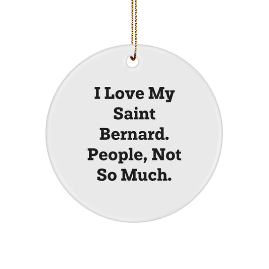 Saint Bernard Dog Lovers Gifts from Friends and Family - Funny Circle Ornament for Christmas - Image 1