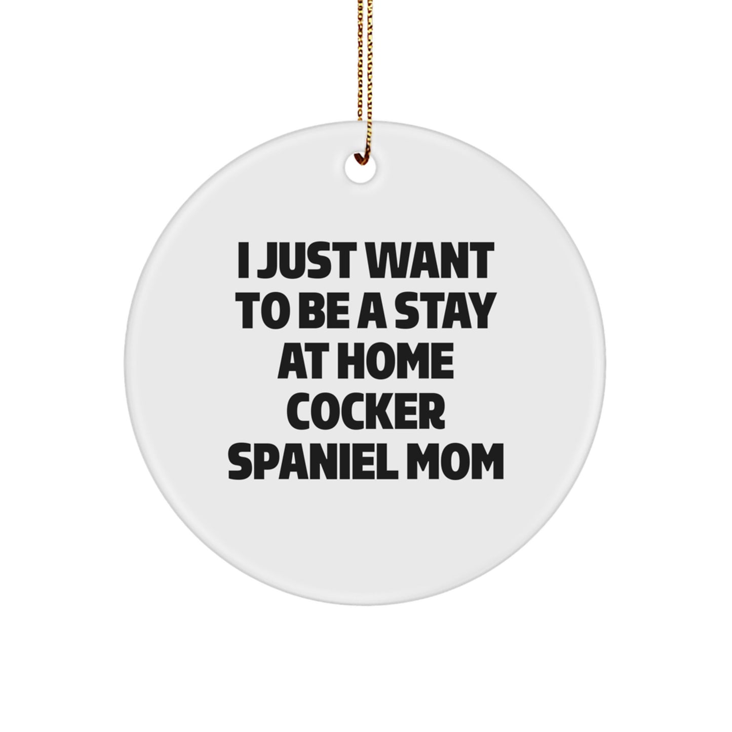 Funny Cocker Spaniel Dog Christmas Circle Ornament Gifts from Family for Mom - Image 1