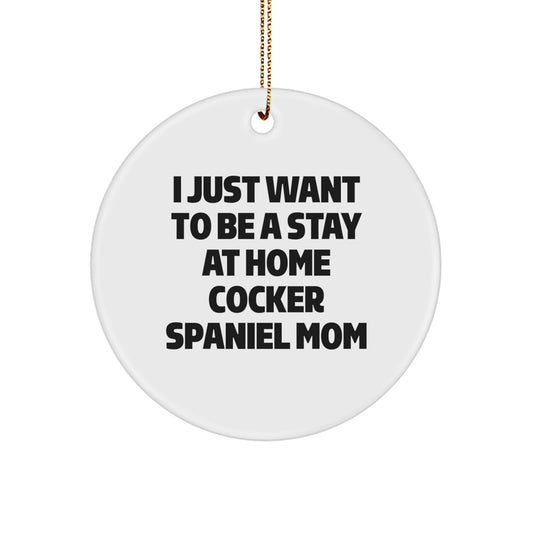 Funny Cocker Spaniel Dog Christmas Circle Ornament Gifts from Family for Mom - Image 1
