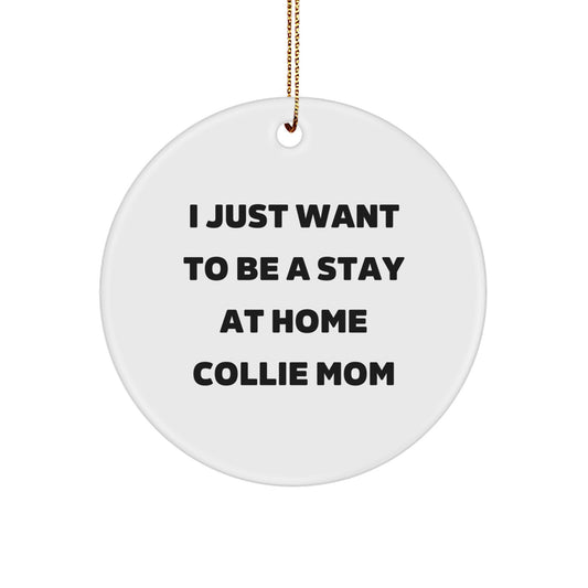 Collie Dog Mom Gifts from Friends to Family, Funny Circle Ornaments for Women, Christmas Unique Presents - Image 1