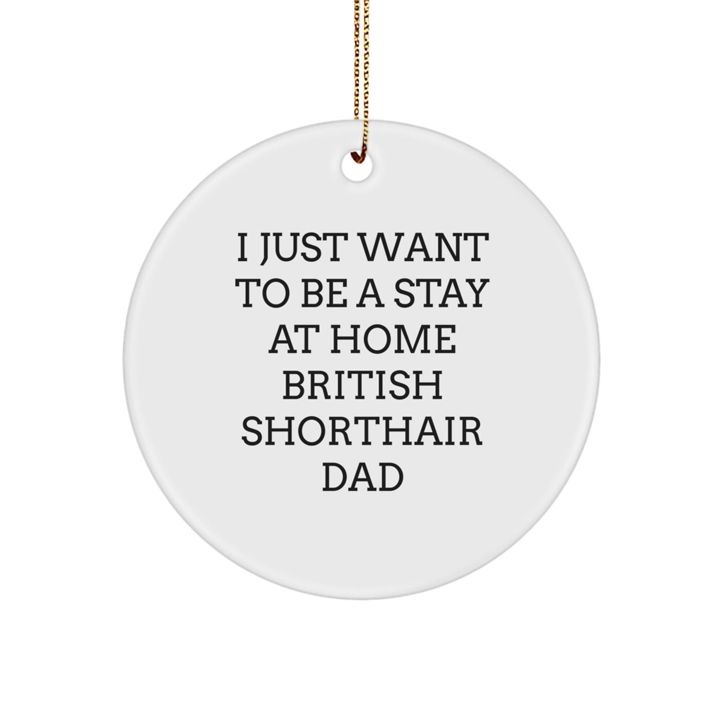 Funny British Shorthair Cat Dad Gifts from Family to Friends - I Just Want To Be A Stay At Home British Shorthair Dad Christmas Ornament - Image 1