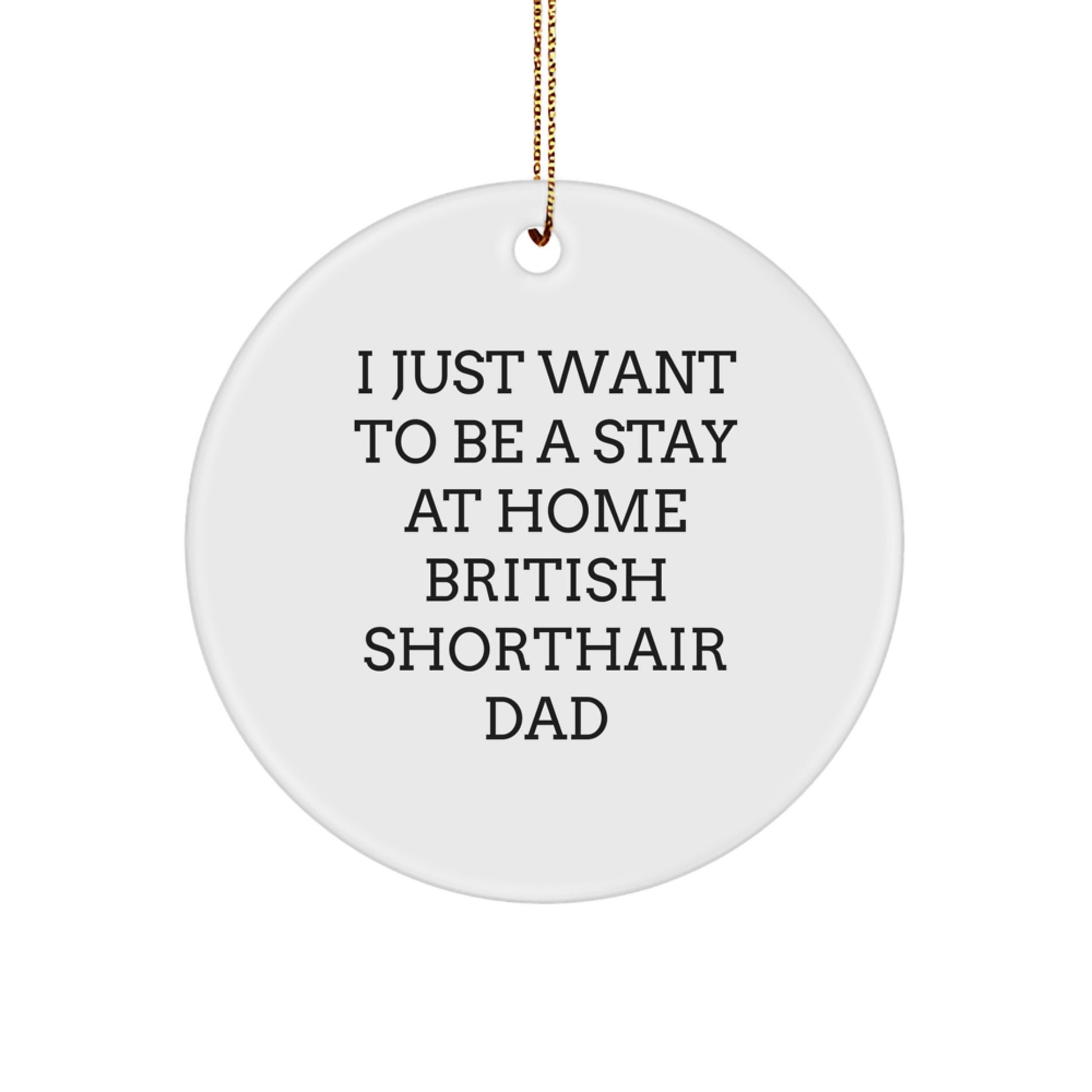 Funny British Shorthair Cat Dad Gifts from Family to Friends - I Just Want To Be A Stay At Home British Shorthair Dad Christmas Ornament - Image 1
