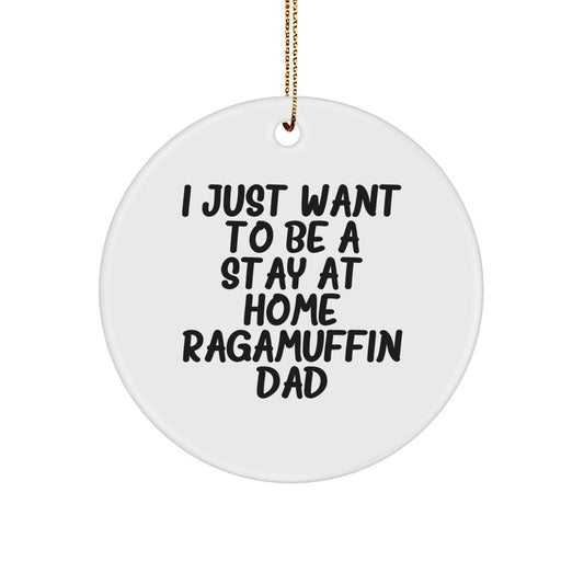 Funny Ragamuffin Cat Circle Ornament Gifts from Dad to Ragamuffin Cat Lover, Christmas Unique Gifts - Image 1