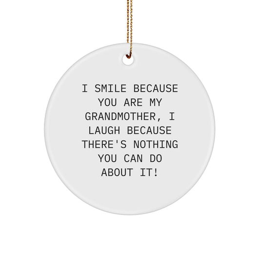 Funny Grandmother Gifts, Grandmother Circle Ornament, Christmas Unique Gifts from Men to Grandmother - Image 1