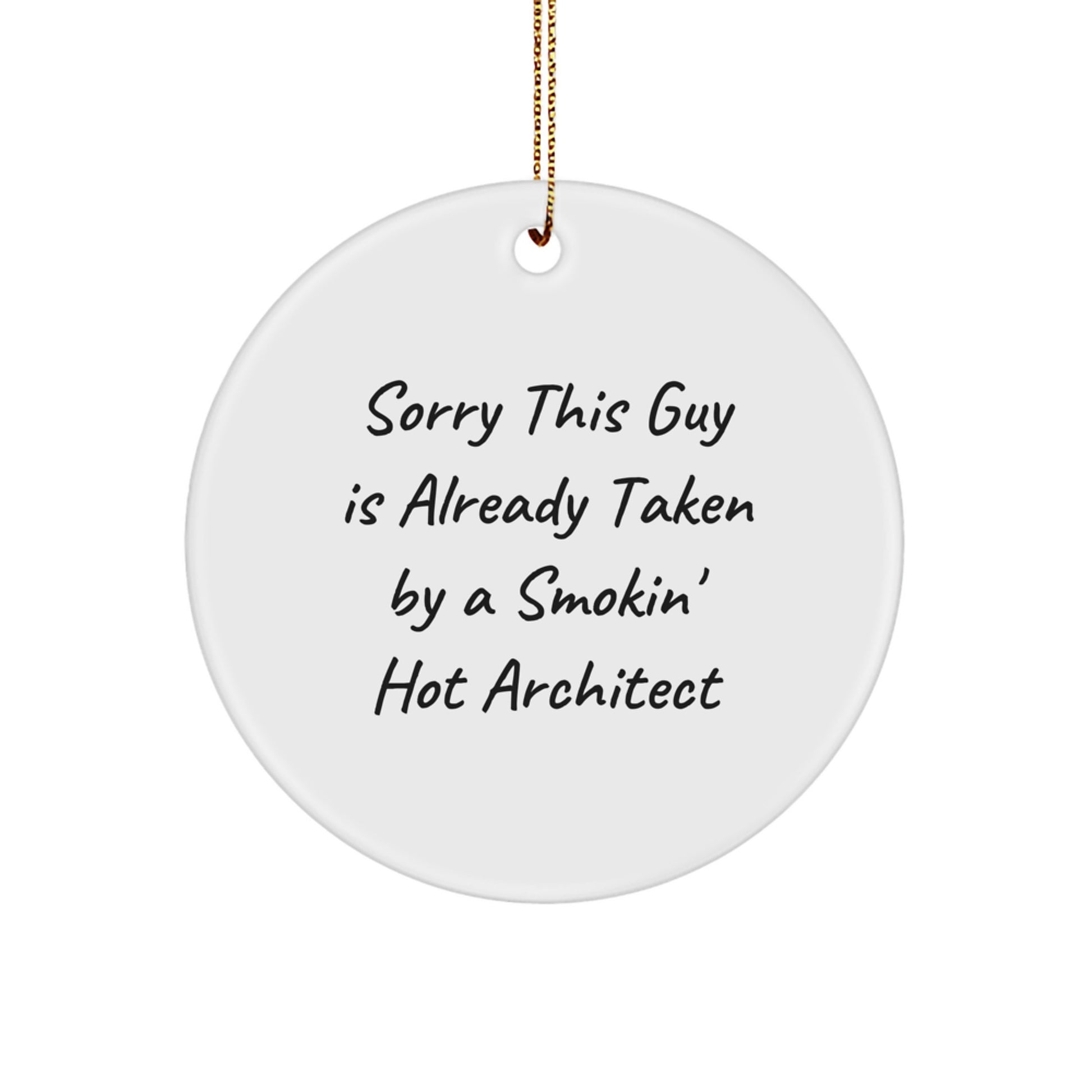 Funny Architect Circle Ornament for Christmas Unique Gifts from Men to Friends, Unique Circle Shaped Architect Ornament, Architect Gifts for Men - Image 1
