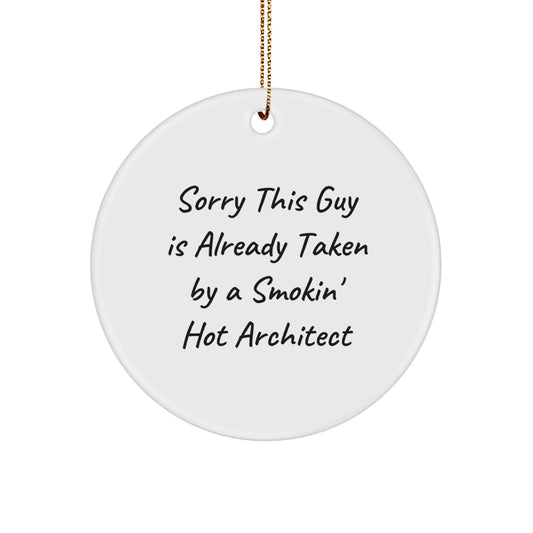 Funny Architect Circle Ornament for Christmas Unique Gifts from Men to Friends, Unique Circle Shaped Architect Ornament, Architect Gifts for Men - Image 1
