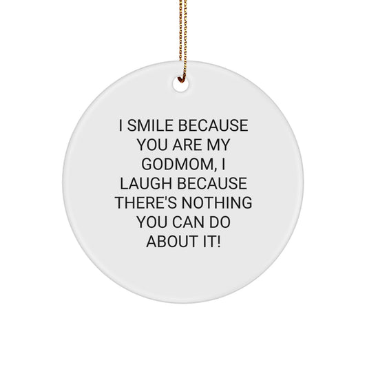 Funny Godmom Gifts from Family, Unique Circle Ornament for Godmom, Christmas Unique Gifts - Image 1