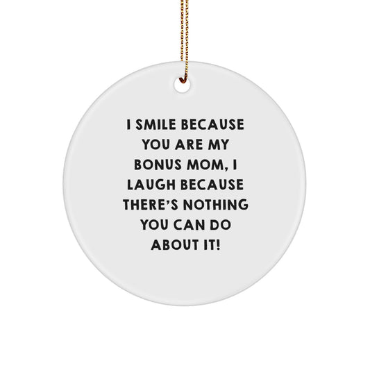 Funny Circle Ornament Gifts from Family, Friends for Bonus Mom, Christmas Unique Ornament - Image 1
