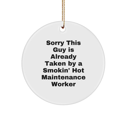 Funny Maintenance Worker Gifts for Him, Maintenance Worker Circle Ornament, Gifts from Friends and Family for Maintenance Worker Men, Unique Christmas Unique Gifts for Maintenance Worker - Image 1