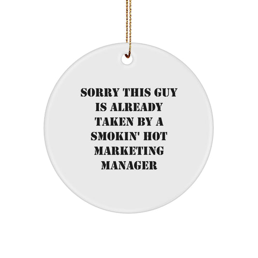 Funny Marketing Manager Circle Ornament Gifts from Friends for Christmas Unique Decoration - Image 1