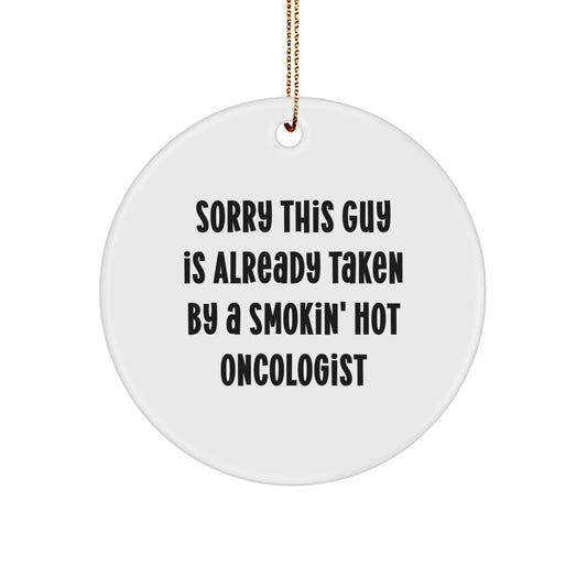 Funny Oncologist Circle Ornament Gifts from Men to Women Coworkers Family for Christmas Unique Decoration - Image 1