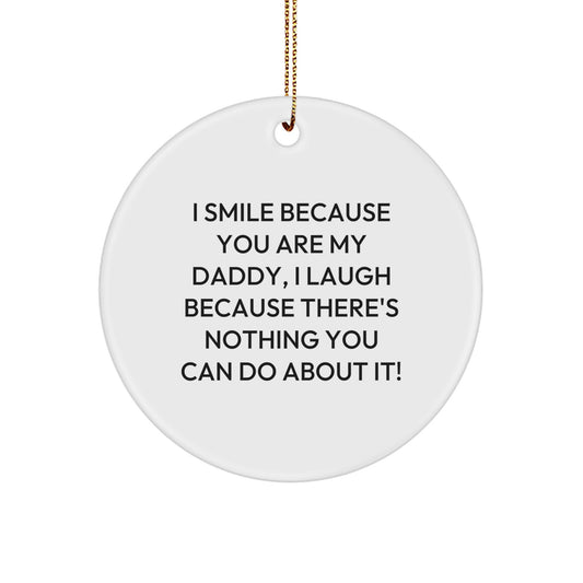 Funny Daddy Circle Ornament Gifts for Dads from Family, Unique Christmas Unique Gift Ideas for Men - Image 1
