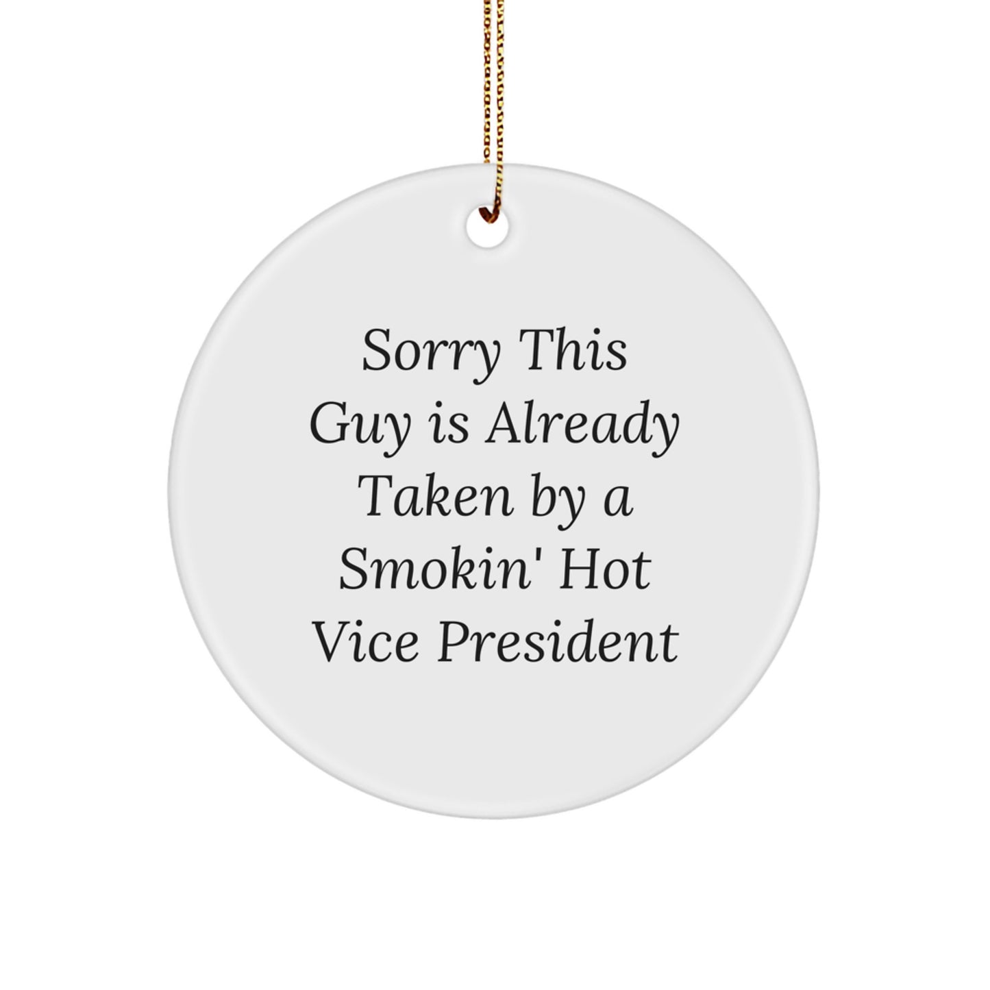 Funny Vice President Gifts for Men Christmas Circle Ornaments from Friends, Coworkers, Family, or Romantic Partner - Image 1