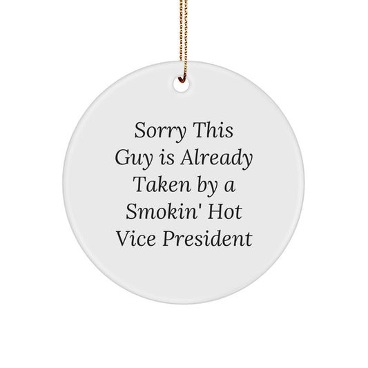Funny Vice President Gifts for Men Christmas Circle Ornaments from Friends, Coworkers, Family, or Romantic Partner - Image 1