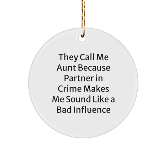 Funny Christmas Circle Ornament Gifts for Aunt from Family Members - Image 1