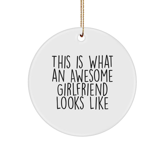 Funny Sweetheart Gifts from Men to Christmas Circle Ornament This Is What An Awesome Looks Like - Image 1