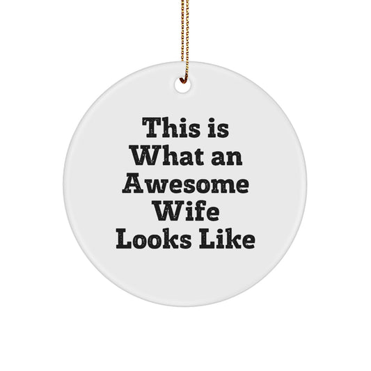 Funny Wife Circle Ornament Gifts from Husband - This Is What An Awesome Wife Looks Like - Christmas Decorations - Image 1
