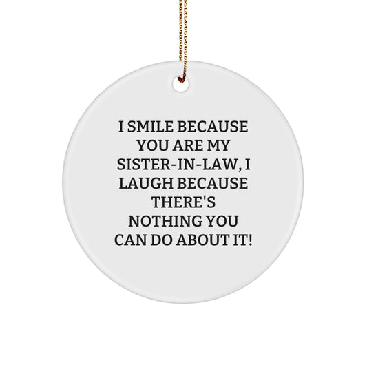 Funny Gift for Sister-in-law, Christmas Unique Circle Ornament, Sister-in-law Love, Sister-in-law Gifts from Women - Image 1