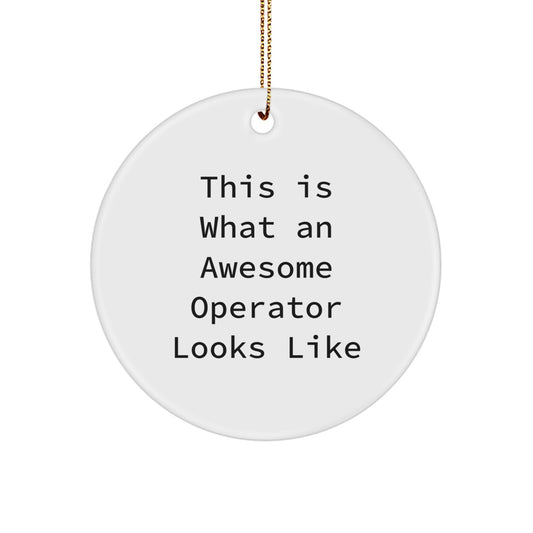 Funny Operator Gifts for Men, Women, Friends, and Coworkers - This Is What An Awesome Operator Looks Like Circle Ornament, White Color, Christmas Unique Gifts, Operator Presents - Image 1