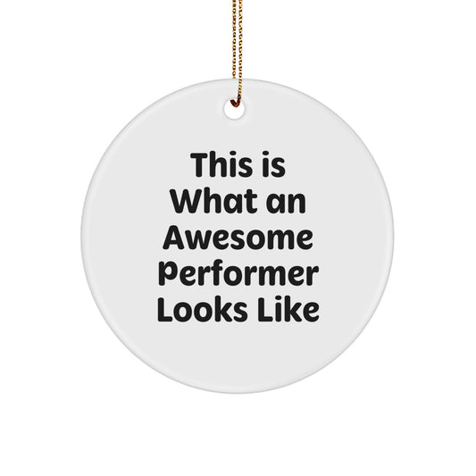 Inspirational Performer Gifts from Friends for Christmas Unique Circle Ornaments with Funny Quote - Image 1