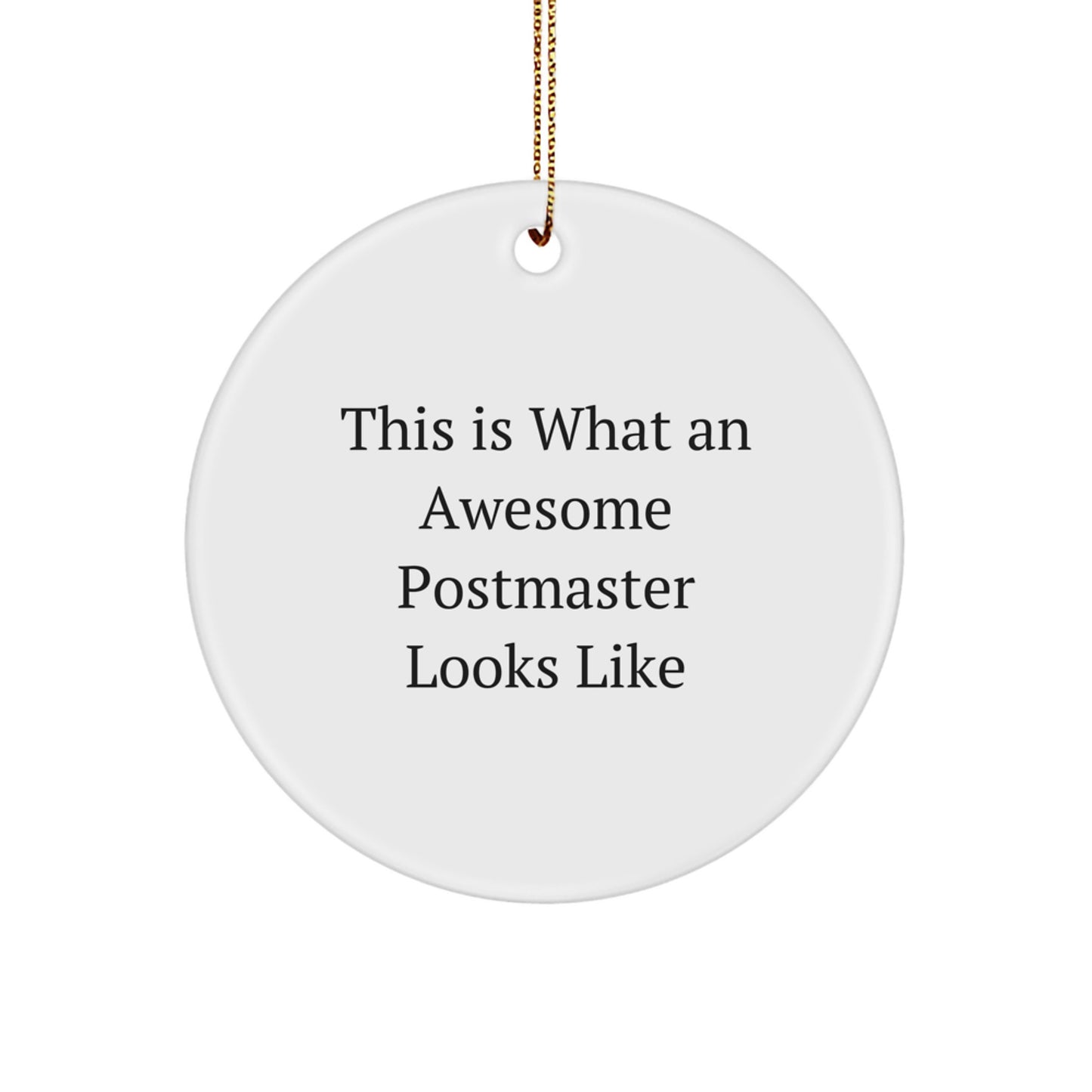 Funny Postmaster Gifts Unique Circle Ornament - Gifts from Family for Postmaster with This Is What An Awesome Postmaster Looks Like - Image 1