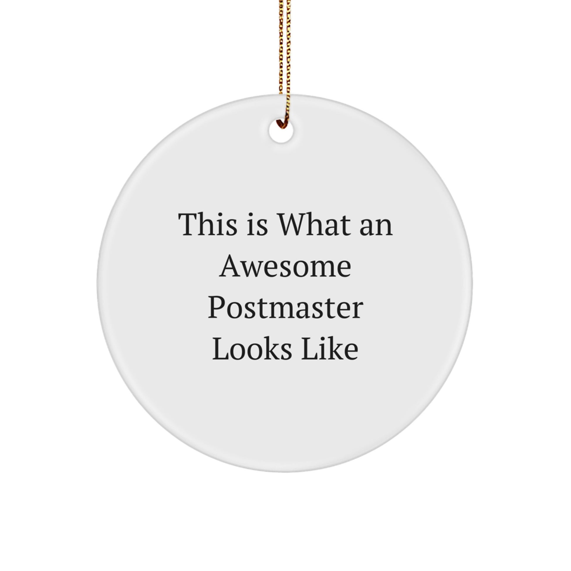 Funny Postmaster Gifts Unique Circle Ornament - Gifts from Family for Postmaster with This Is What An Awesome Postmaster Looks Like - Image 1