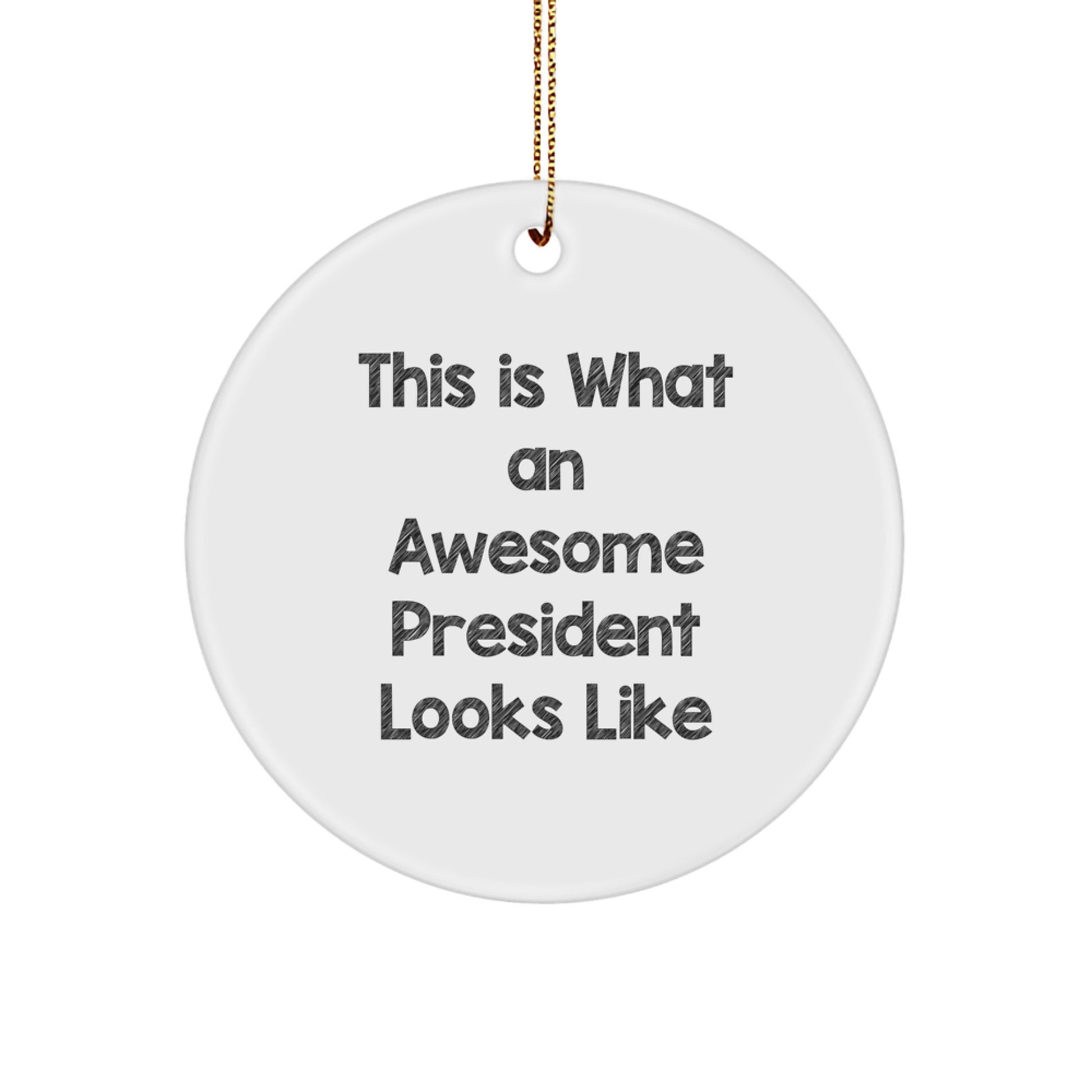 Funny President Gifts for Men, Unique Circle Ornament Ideas This Is What An Awesome President Looks Like - Christmas Unique Gifts from Friends to President - Image 1