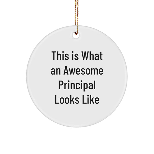 Gifts from Friends to Awesome Principals - This Is What An Awesome Principal Looks Like, Funny Principal Circle Ornament, Christmas Unique Gifts - Image 1
