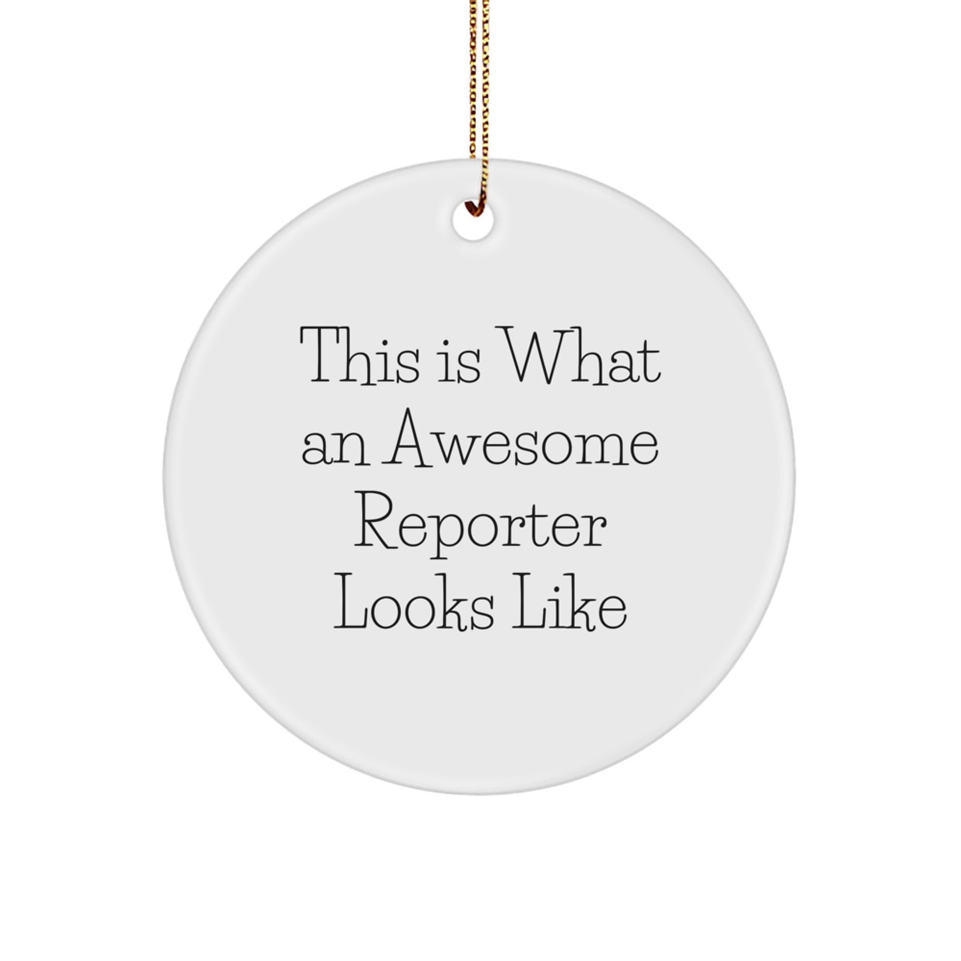 Reporter Gifts from Friends - This Is What An Awesome Reporter Looks Like, Funny Circle Ornament for Christmas, Gifts for Reporters, Men, Women, Coworkers, Family - Image 1
