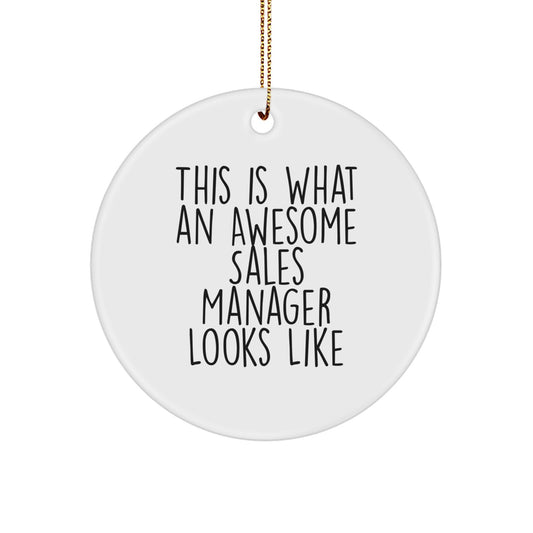 Funny Sales Manager Gifts, Inspirational Quote Circle Ornament, Gifts for Sales Managers from Friends, Durable MDF Material, Vibrant Printing, Perfect Christmas Unique Gifts - Image 1