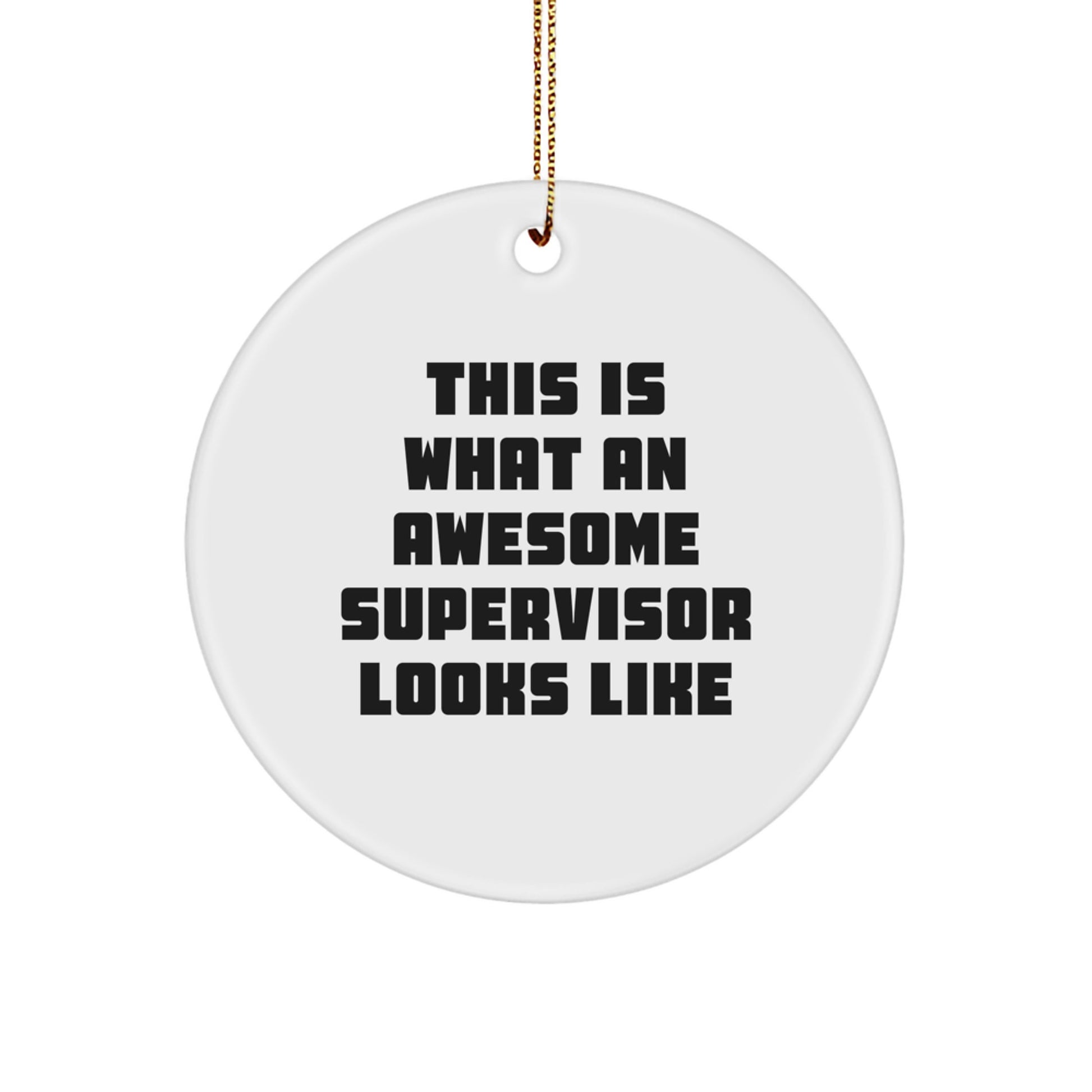 Funny Supervisor Gifts, Inspirational Quote Circle Ornament, Gifts from Men, Gifts for Supervisor, Christmas Unique Gifts, Personalized Supervisor Ornament - Image 1