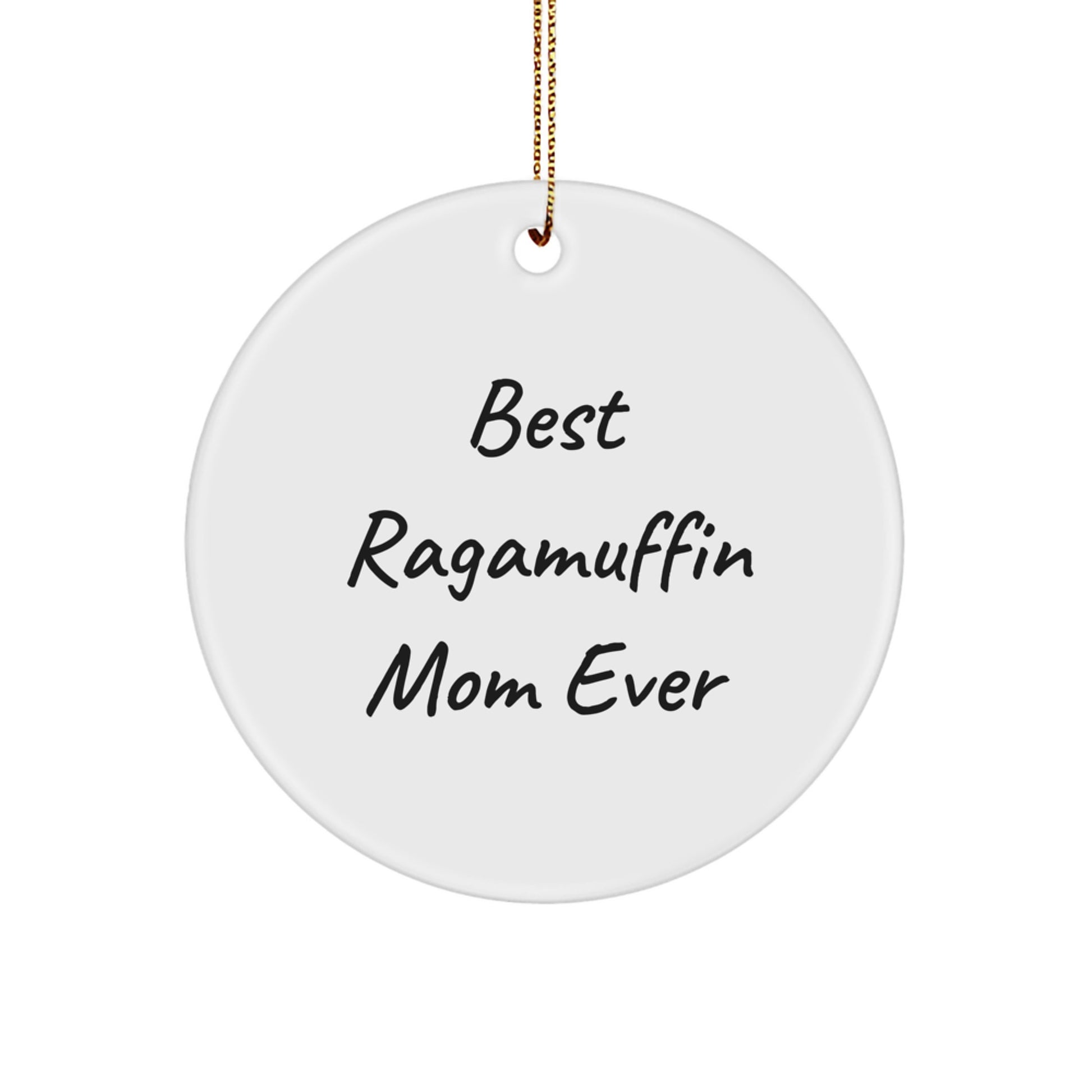 Ragamuffin Cat Mom Gifts from Family - Funny Circle Ornament for Christmas Unique Gifts - Image 1