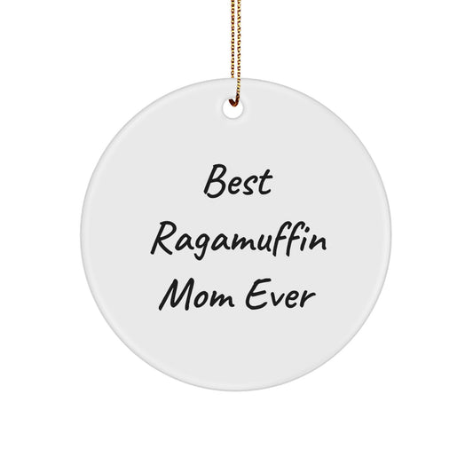 Ragamuffin Cat Mom Gifts from Family - Funny Circle Ornament for Christmas Unique Gifts - Image 1
